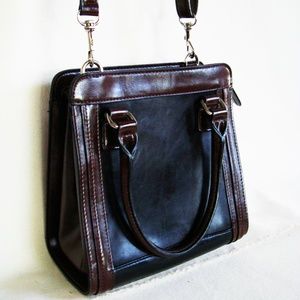 Giani Bernini Black & Brown Leather Cross Body Bag